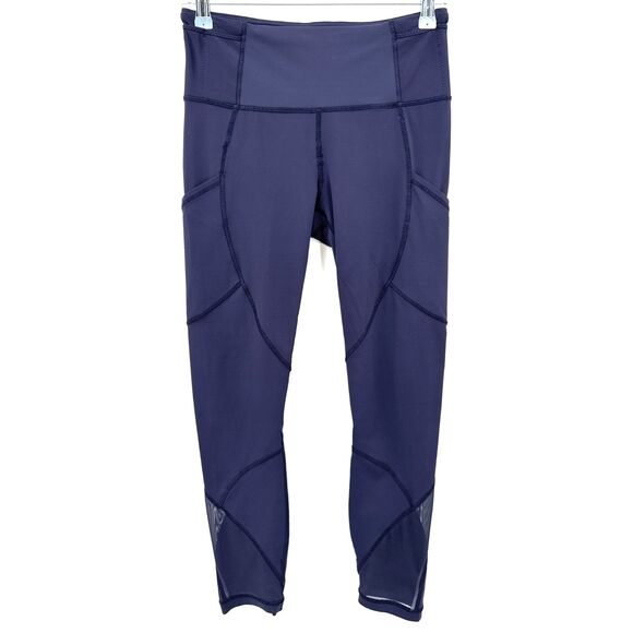 LULULEMON Outrun Tight Deep Indigo Mesh Accent 7/8 Leggings Size 6 - Picture 5 of 10